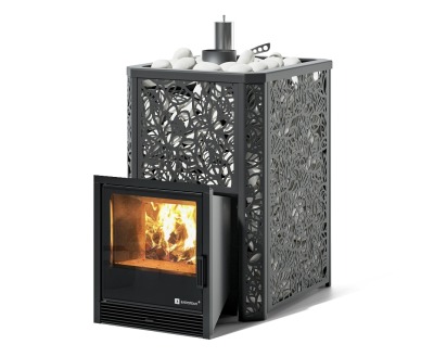 Печь Ялта 25/2024 (хохлома черная), газовая, ГГУ-40, вынос стандарт