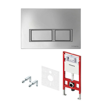 Модуль TECEspring, панель смыва, кноп квад. хром глянцевый,  комплект без отверстий под профиль TECE арт. S401201