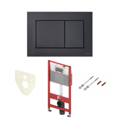 Модуль TECEbase 2.0 с панелью смыва TECEnow черная матовая,  комплект без отверстий под профиль TECE арт. 9400414