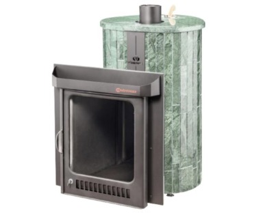 Печи для бани Оптима ПФ (Верде Гватемала наборный) комбинированная с крышкой из Змеевика